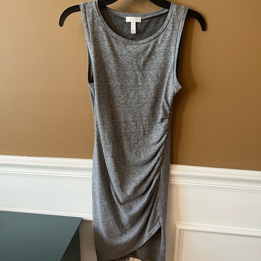 Leith Heather Grey Ruched BodyCon Sleeveless Dress Size XS - Picture 5 of 7